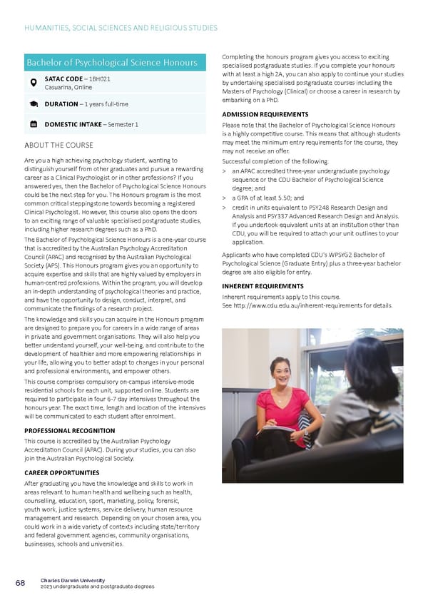 CDU Course Guide Flipbook - Page 72