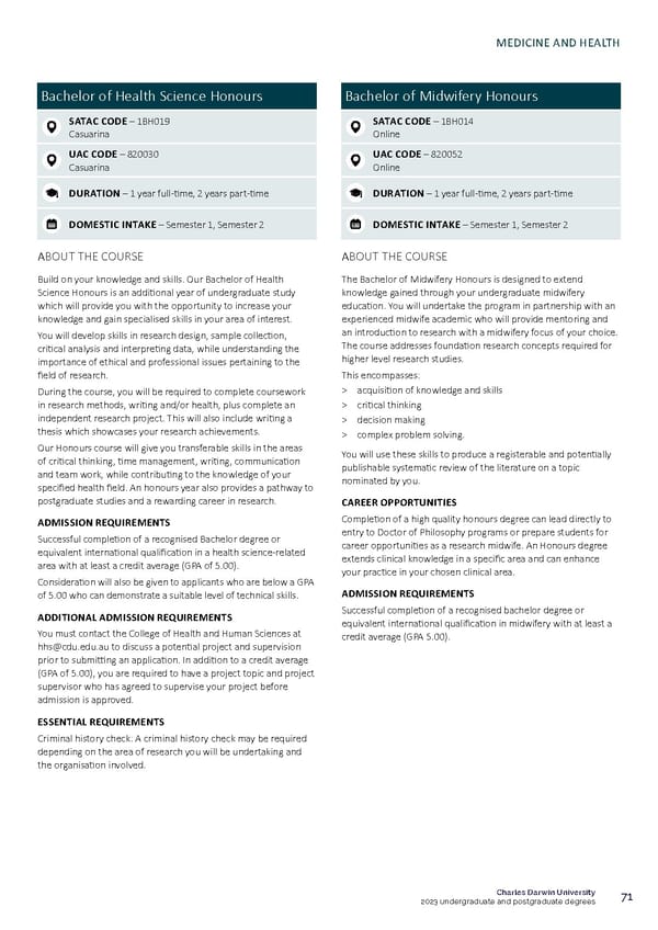 CDU Course Guide Flipbook - Page 75