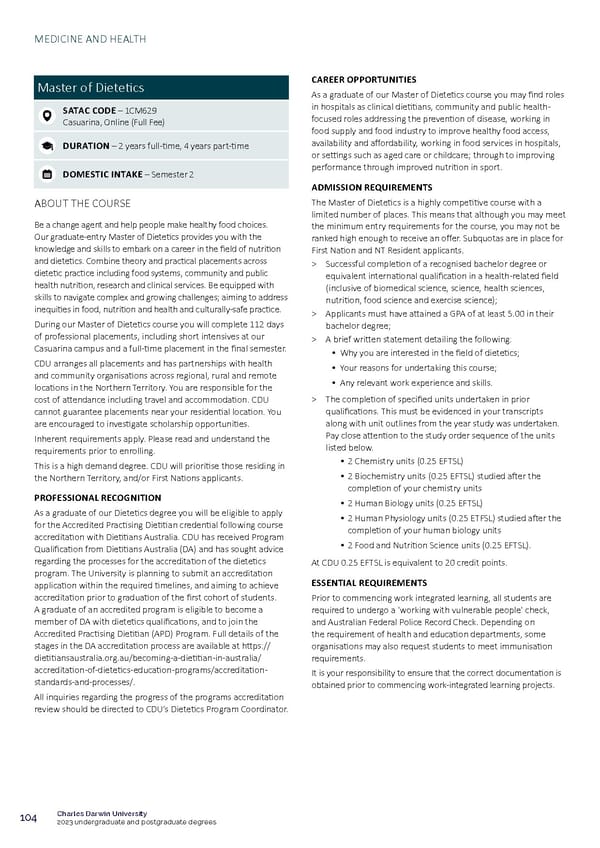 CDU Course Guide Flipbook - Page 108